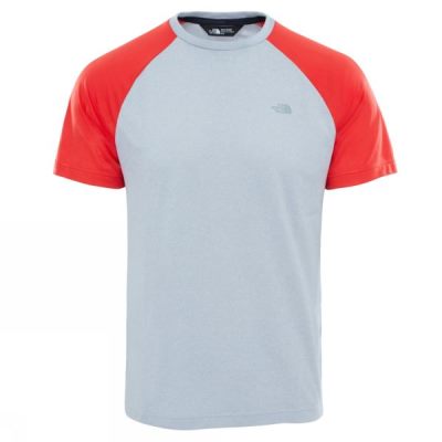 Tee The North Face Tanken Raglan Hombre Gris Claro / Rojas - Chile KPN451682